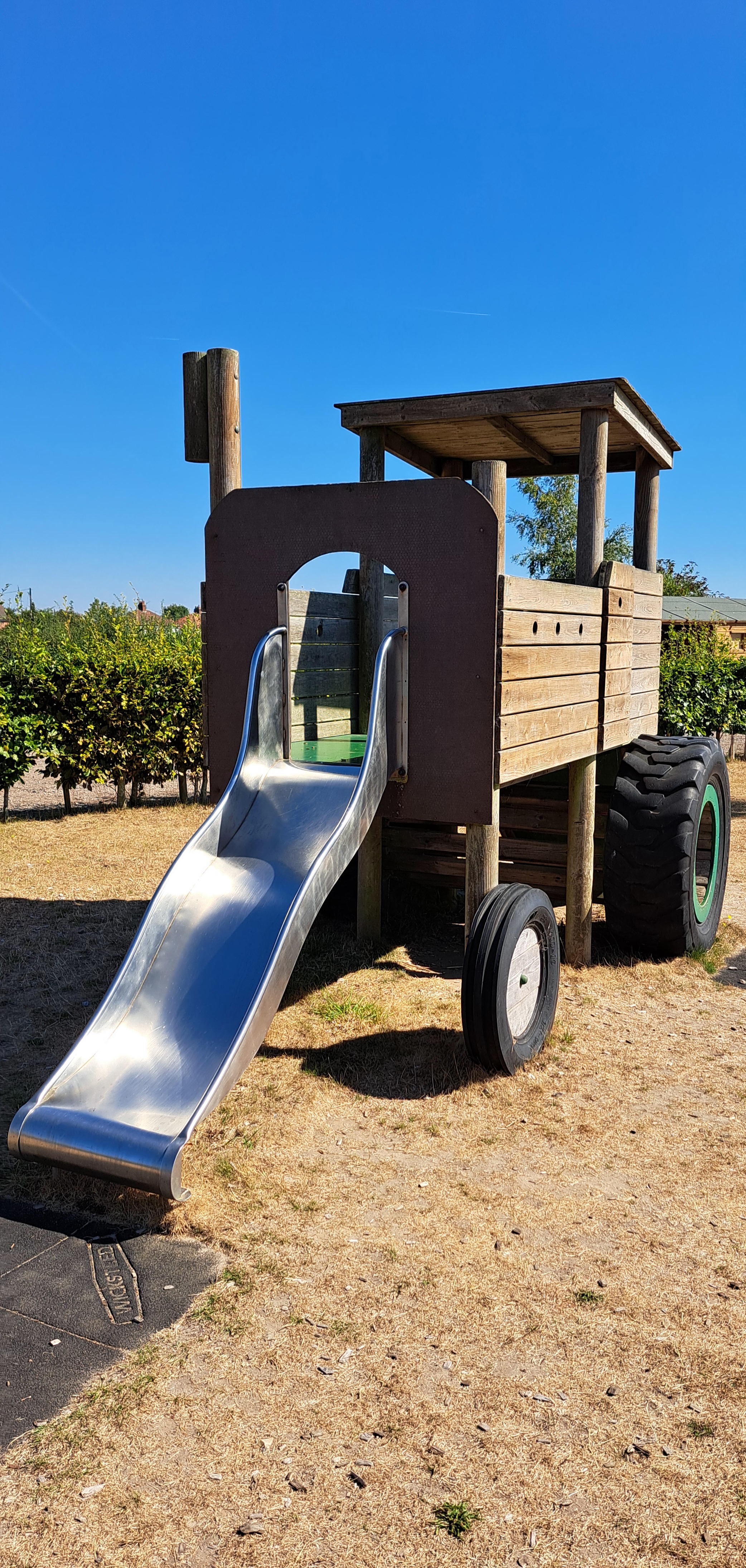 August 2022 Parched earth and children's slide