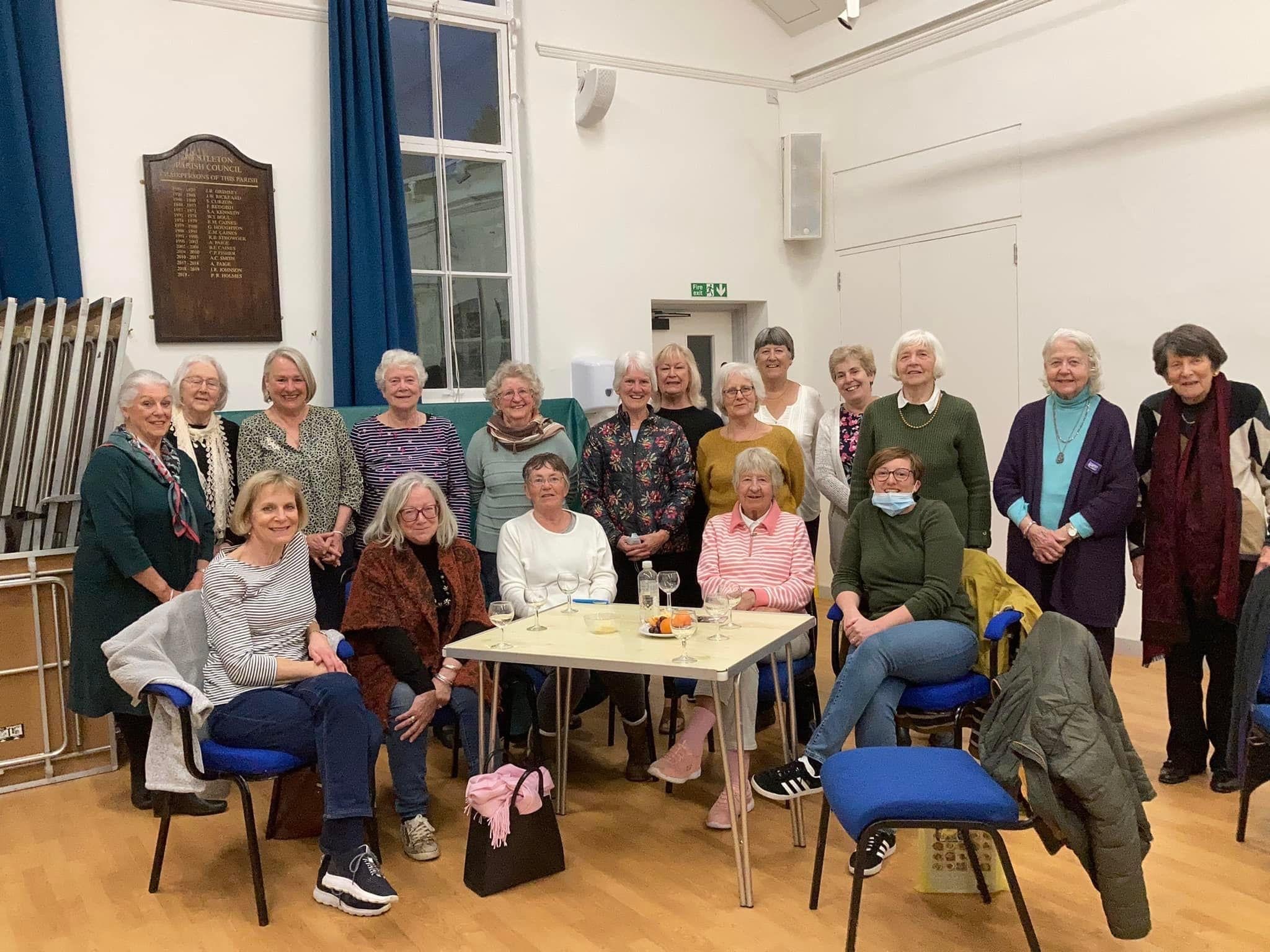 Westleton WI members seated in Westleton village hall